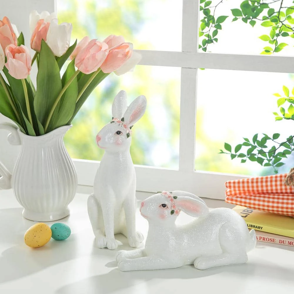 (Set Of 2) 9.75 In. H Easter Resin Bunny Table Decor 9 (Set Of 2) 9.75 In. H Easter Resin Bunny Table Decor - Image 9