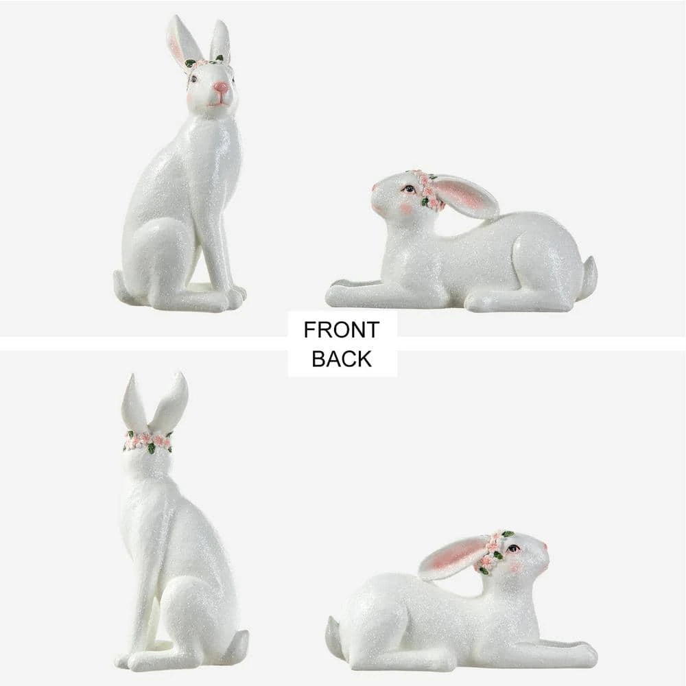 (Set Of 2) 9.75 In. H Easter Resin Bunny Table Decor 6 (Set Of 2) 9.75 In. H Easter Resin Bunny Table Decor - Image 6