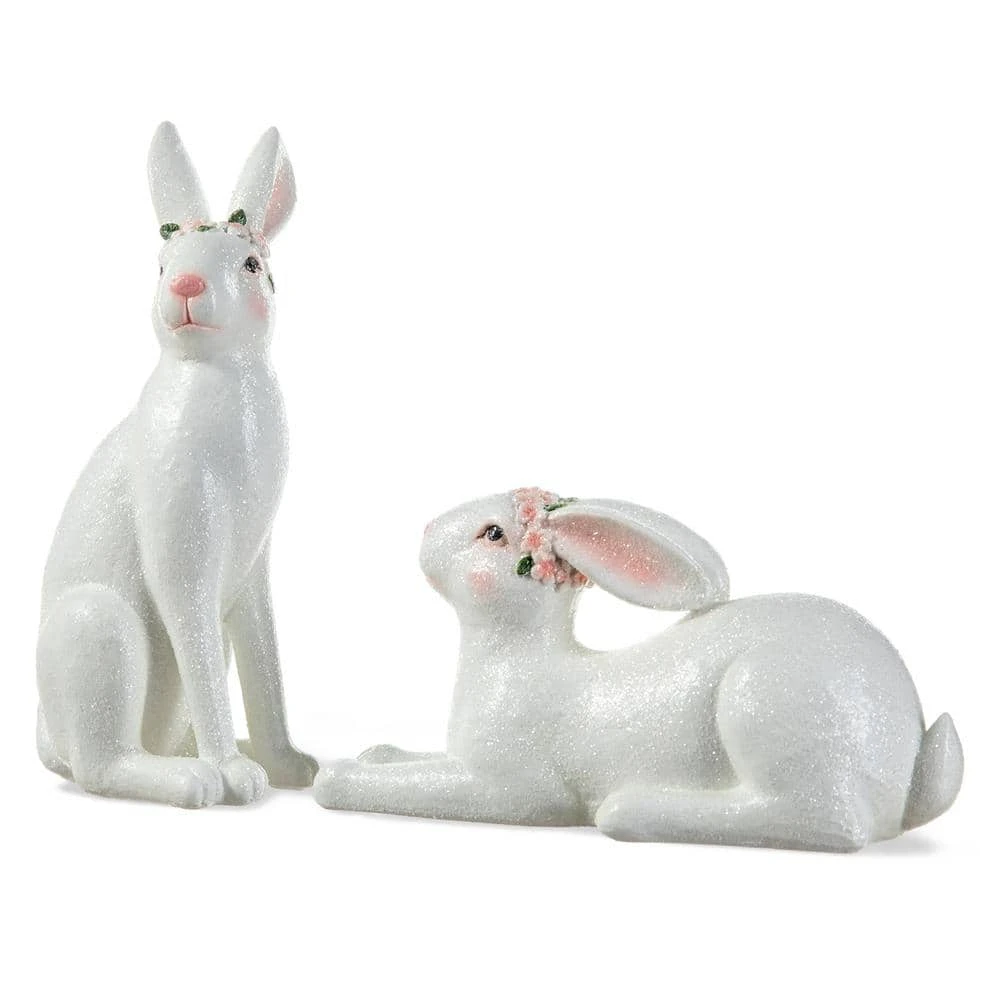 (Set Of 2) 9.75 In. H Easter Resin Bunny Table Decor 1 (Set Of 2) 9.75 In. H Easter Resin Bunny Table Decor