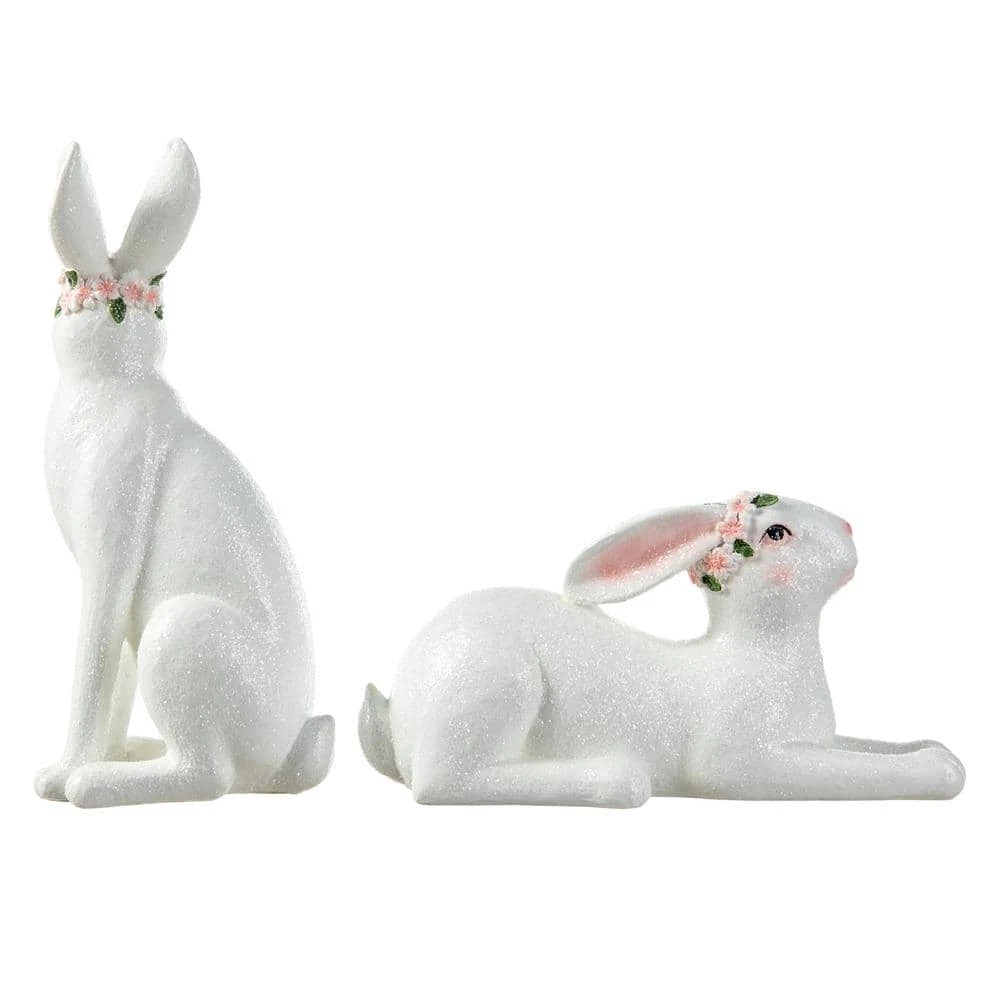 (Set Of 2) 9.75 In. H Easter Resin Bunny Table Decor 3 (Set Of 2) 9.75 In. H Easter Resin Bunny Table Decor - Image 3