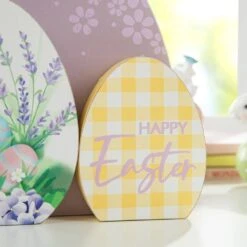 7.75 In. H Easter Wooden Eggs Table Decor -The Home Depot Shop glitzhome easter decorations 2006900011 1f 1000