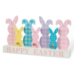 11.75 In. L Easter Wooden Bunny Family Table Decor