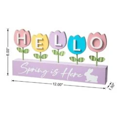 12 In. H Easter Wooden/Metal Tulips Table Decor -The Home Depot Shop glitzhome easter decorations 2006900014 c3 1000