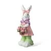 17.5 In. H Easter Resin Bunny Girl Table Decor With Flower Basket