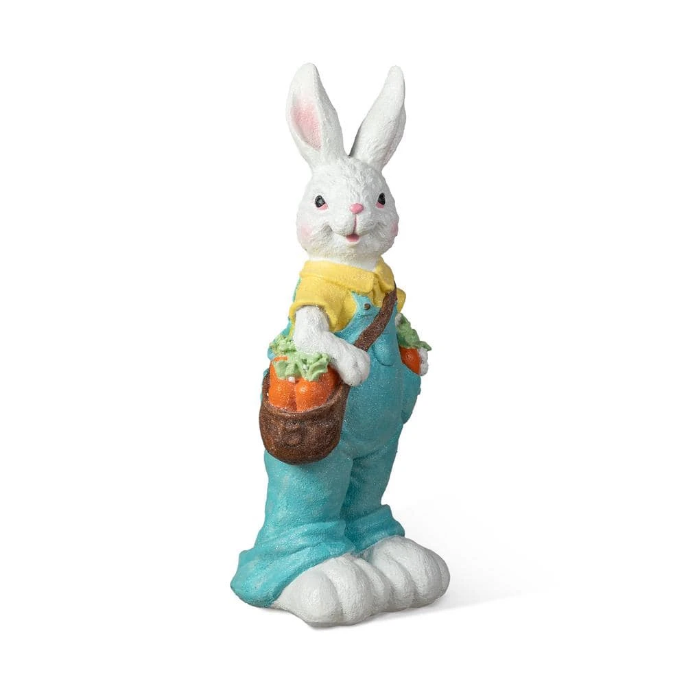 17.25 In. H Easter Resin Bunny Boy Table Decor With Carrot 1 17.25 In. H Easter Resin Bunny Boy Table Decor With Carrot