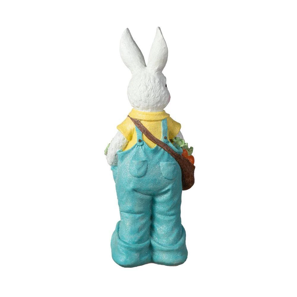17.25 In. H Easter Resin Bunny Boy Table Decor With Carrot 3 17.25 In. H Easter Resin Bunny Boy Table Decor With Carrot - Image 3