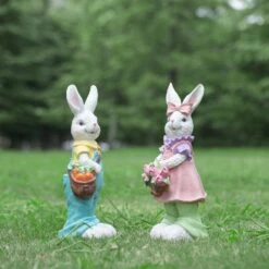 17.25 In. H Easter Resin Bunny Boy Table Decor With Carrot 18 17.25 In. H Easter Resin Bunny Boy Table Decor With Carrot -The Home Depot Shop glitzhome easter decorations 2006900016 fa 1000
