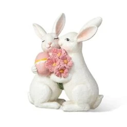 7 In. H Easter Loving Bunny Resin Table Decor