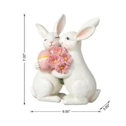 7 In. H Easter Loving Bunny Resin Table Decor -The Home Depot Shop glitzhome easter decorations 2006900017 c3 1000