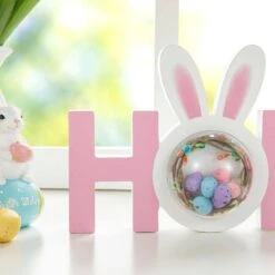 10 In. L Easter Wooden Hop Table Decor -The Home Depot Shop glitzhome easter decorations 2006900018 4f 1000