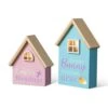 6 In. /8 In. H (Set Of 2) Lighted Easter Wooden House-shaped Table Decor