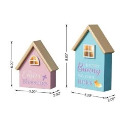 6 In. /8 In. H (Set Of 2) Lighted Easter Wooden House-shaped Table Decor 10 6 In. /8 In. H (Set Of 2) Lighted Easter Wooden House-shaped Table Decor -The Home Depot Shop glitzhome easter decorations 2006900020 c3 1000