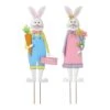 Metal Bunny Boy And Girl's Yard Stake Or Standing Decor Or Wall Decor (Set Of 2)