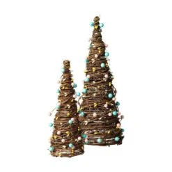 12 In. /16 In. H (Set Of 2) Easter Rattan And Berries Table Tree -The Home Depot Shop glitzhome easter decorations 2015500002 66 1000