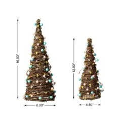 12 In. /16 In. H (Set Of 2) Easter Rattan And Berries Table Tree -The Home Depot Shop glitzhome easter decorations 2015500002 c3 1000