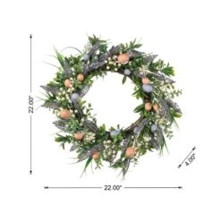 22in. D Easter Eggs And Lavender Wreath -The Home Depot Shop glitzhome easter decorations 2015500003 c3 1000