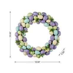18 In. D Easter Purple Hue Eggs Wreath -The Home Depot Shop glitzhome easter decorations 2015500004 c3 1000