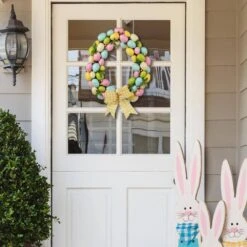 18in. D Easter Egg Shaped Eggs Wreath 12 18in. D Easter Egg Shaped Eggs Wreath -The Home Depot Shop glitzhome easter decorations 2015500005 77 1000