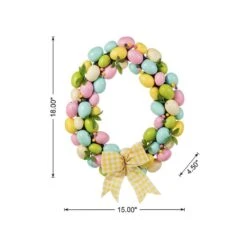 18in. D Easter Egg Shaped Eggs Wreath 13 18in. D Easter Egg Shaped Eggs Wreath -The Home Depot Shop glitzhome easter decorations 2015500005 c3 1000