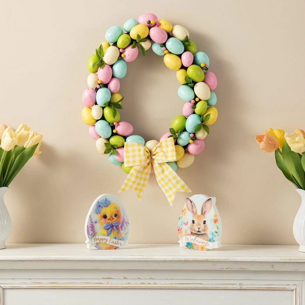 18in. D Easter Egg Shaped Eggs Wreath 2 18in. D Easter Egg Shaped Eggs Wreath - Image 2