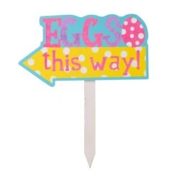 14 In. H Wooden Easter Path Sign (Set Of 3) -The Home Depot Shop glitzhome easter decorations 2019400006 1f 1000