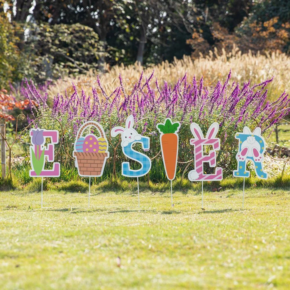 49.5 In. L Easter Icon Metal Yard Stake (Set Of 6) 6 49.5 In. L Easter Icon Metal Yard Stake (Set Of 6) - Image 6