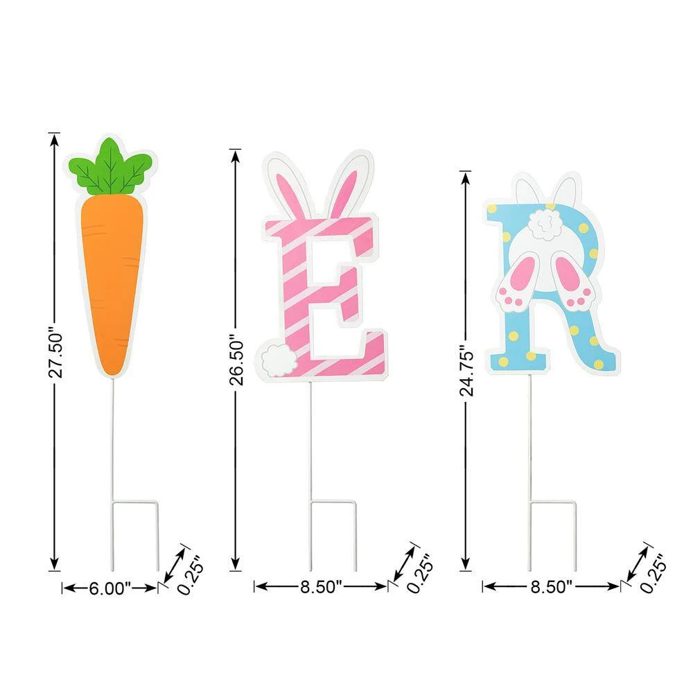 49.5 In. L Easter Icon Metal Yard Stake (Set Of 6) 4 49.5 In. L Easter Icon Metal Yard Stake (Set Of 6) - Image 4