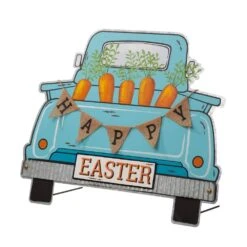 26 In. H Easter Metal Truck Yard Stake Or Wall Decor Or Standing Decor (KD, 3 Functions) -The Home Depot Shop glitzhome easter decorations gh2006700002 4f 1000