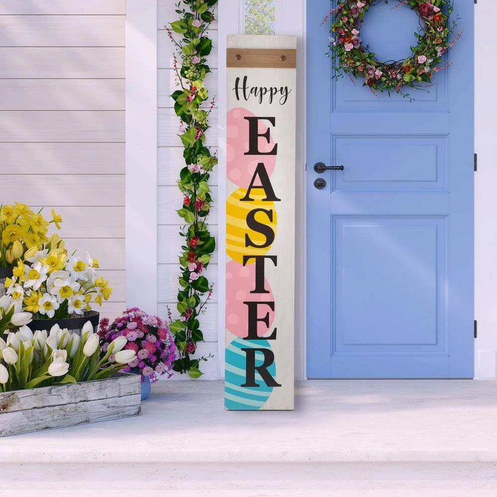 42 In. H Wooden In. Happy Easter Porch Sign 3 42 In. H Wooden In. Happy Easter Porch Sign - Image 3