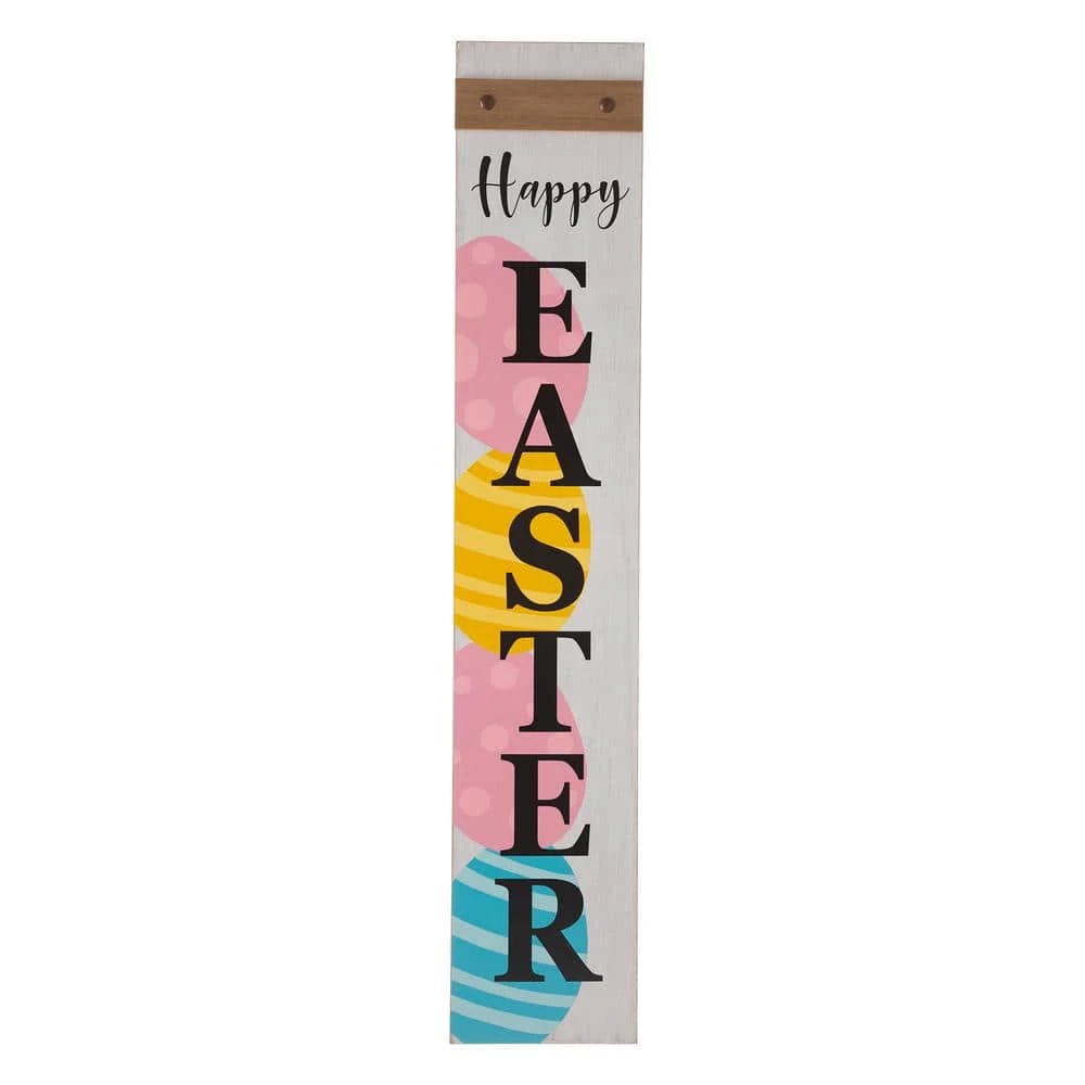 42 In. H Wooden In. Happy Easter Porch Sign 1 42 In. H Wooden In. Happy Easter Porch Sign