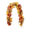 6 Ft. Fall Sunflower, Maple Leaf And Berry Unlit Garland