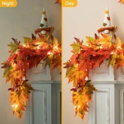 6 Ft. Fall Lighted Maple Leaves Artificial Fall Garland