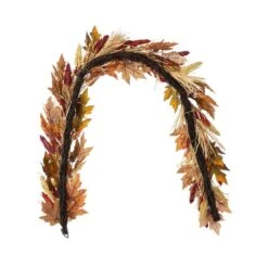 6 Ft. Fall Unlit Multi-Colored Sorghum Garland -The Home Depot Shop glitzhome fall garlands 2019500019 66 1000