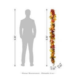 6 Ft. Fall Unlit Dahlia Pumpkin, Leaf And Berry Garland 10 6 Ft. Fall Unlit Dahlia Pumpkin, Leaf And Berry Garland -The Home Depot Shop glitzhome fall garlands 2019500034 c3 1000