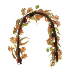 6 Ft. Fall Unlit Pumpkin Leaf Floral Garland -The Home Depot Shop glitzhome fall garlands 2019500035 66 1000