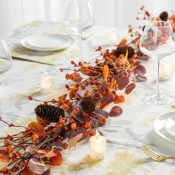 6 Ft. Fall Unlit Eucalyptus Berry Garland 11 6 Ft. Fall Unlit Eucalyptus Berry Garland -The Home Depot Shop glitzhome fall garlands 2019500036 4f 1000