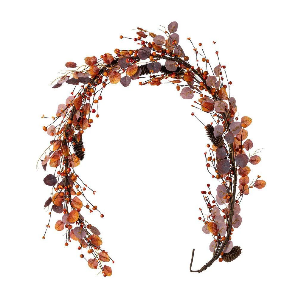6 Ft. Fall Unlit Eucalyptus Berry Garland 3 6 Ft. Fall Unlit Eucalyptus Berry Garland - Image 3