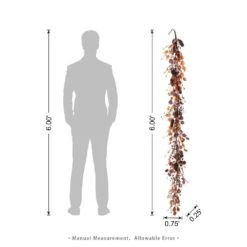 6 Ft. Fall Unlit Eucalyptus Berry Garland 10 6 Ft. Fall Unlit Eucalyptus Berry Garland -The Home Depot Shop glitzhome fall garlands 2019500036 c3 1000