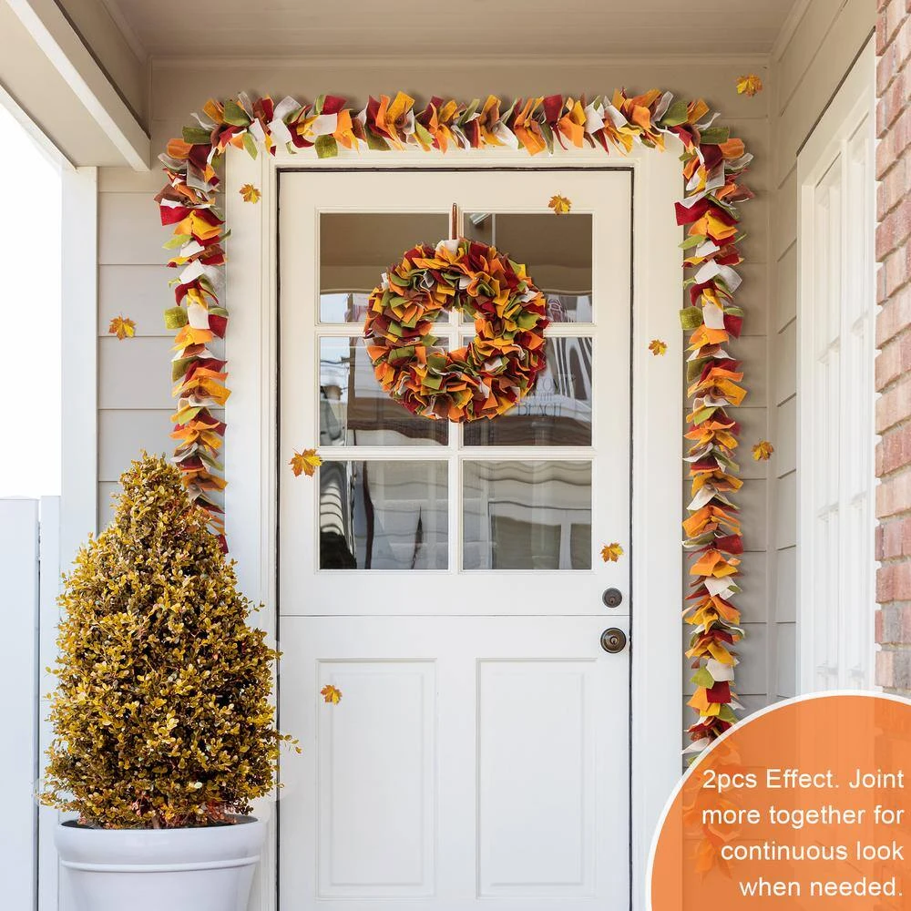 6 Ft. L Fall Multi Color Felt Garland 2 6 Ft. L Fall Multi Color Felt Garland - Image 2