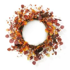 22 In. D Fall Eucalyptus Berry Fall Artificial Christmas Wreath