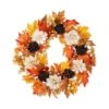 24 In. D Unlit Fall Dahlia, Lotus Pod And Berry Wreath Includes A Complimentary Artificial Christmas Wreath Hanger