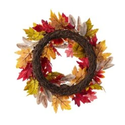 24 In. D Fall Unlit Sunflower, Pinecone And Berry Wreath Includes A Black Metal Artificial Christmas Wreath Hanger 10 24 In. D Fall Unlit Sunflower, Pinecone And Berry Wreath Includes A Black Metal Artificial Christmas Wreath Hanger -The Home Depot Shop glitzhome fall wreaths 2019500027 66 1000