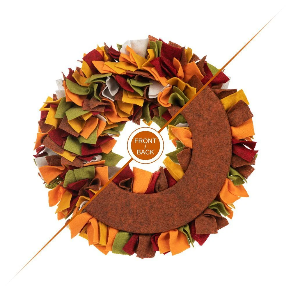 19 .25 In. D Fall Multi Color Felt Artificial Christmas Wreath 4 19 .25 In. D Fall Multi Color Felt Artificial Christmas Wreath - Image 4