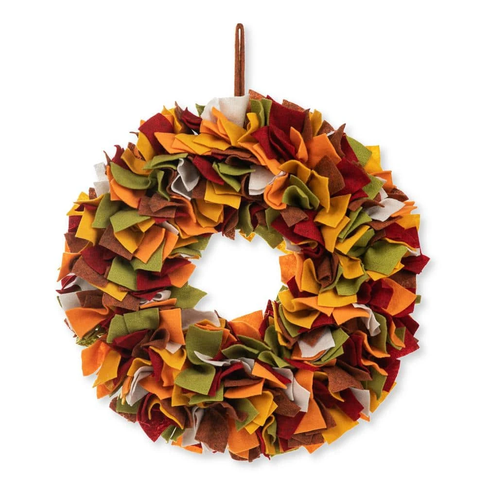 19 .25 In. D Fall Multi Color Felt Artificial Christmas Wreath 1 19 .25 In. D Fall Multi Color Felt Artificial Christmas Wreath
