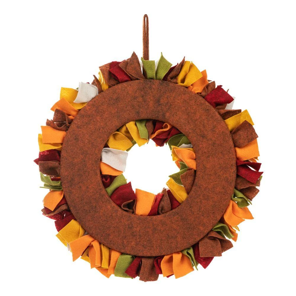 19 .25 In. D Fall Multi Color Felt Artificial Christmas Wreath 3 19 .25 In. D Fall Multi Color Felt Artificial Christmas Wreath - Image 3