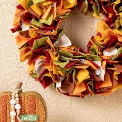 19 .25 In. D Fall Multi Color Felt Artificial Christmas Wreath 14 19 .25 In. D Fall Multi Color Felt Artificial Christmas Wreath -The Home Depot Shop glitzhome fall wreaths 2029900001 fa 1000