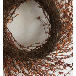 24 In. Unlit Artificial Harvest Wreath With Yellow And Orange Pip Berries -The Home Depot Shop glitzhome fall wreaths lkw20202or 1f 1000