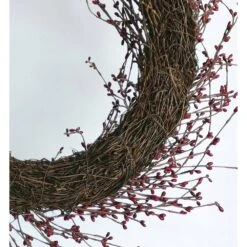 24 In. Red Unit Artificial Harvest Wreath With Pip Berries -The Home Depot Shop glitzhome fall wreaths lkw20202rd 1f 1000
