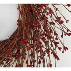 24 In. Red Unit Artificial Harvest Wreath With Pip Berries -The Home Depot Shop glitzhome fall wreaths lkw20202rd 4f 1000