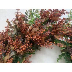 24 In. Unlit Green Artificial Harvest Wreath With Seeds 7 24 In. Unlit Green Artificial Harvest Wreath With Seeds -The Home Depot Shop glitzhome fall wreaths lkw20205 4f 1000